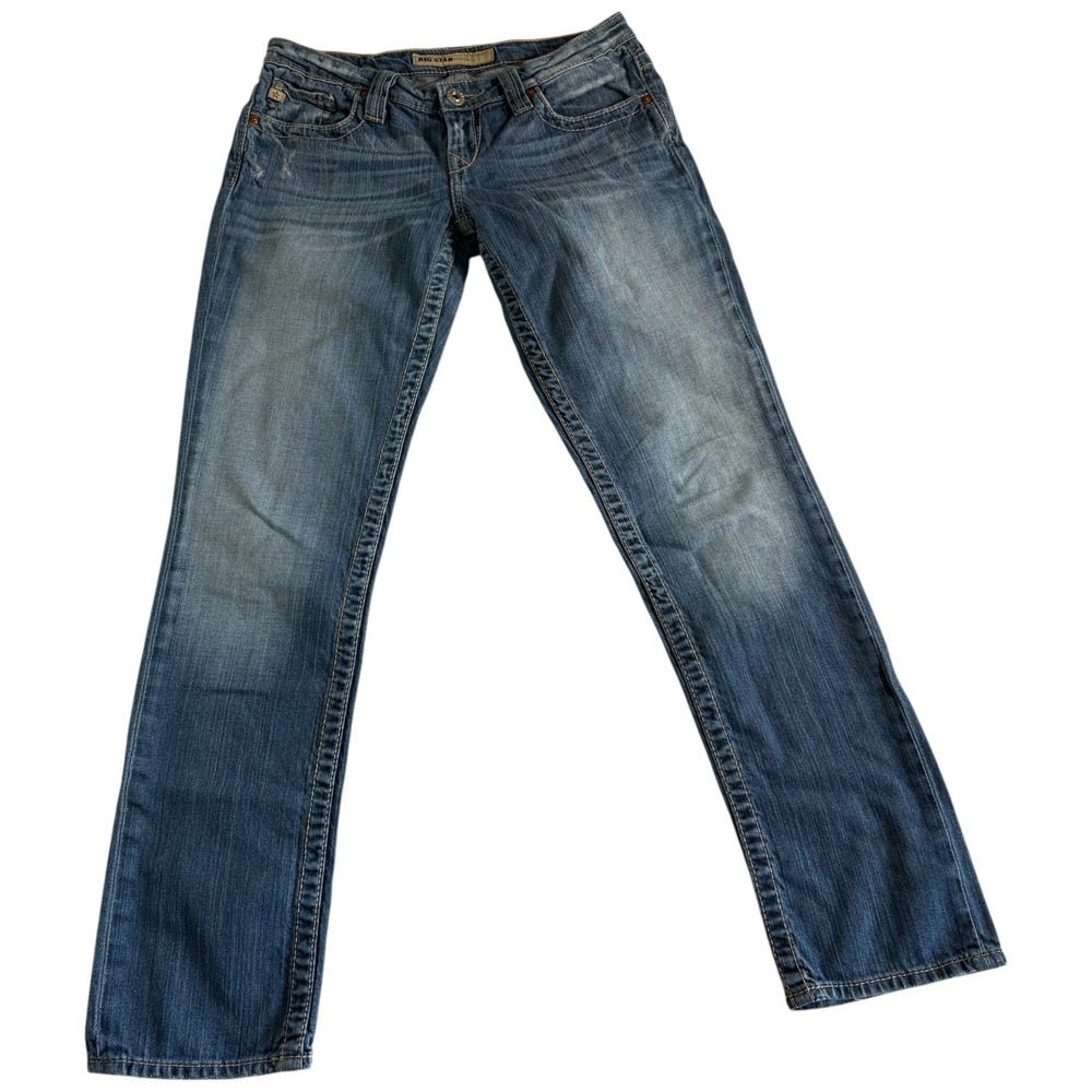 Big Star Jeans Womens 27 Blue Denim Stretch Medium Wash Straight Leg Western Y2K